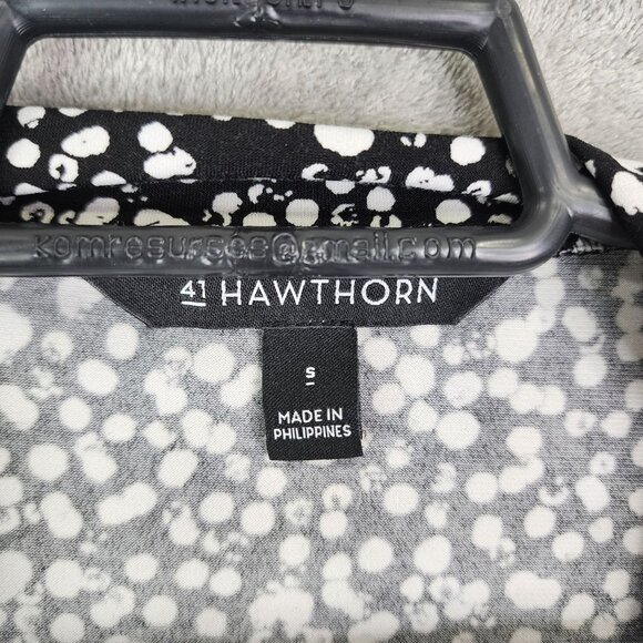 Women's 41 Hawthorn Blouse Top Black & White Polka Dot V-Neck Size S - Picture 5 of 10